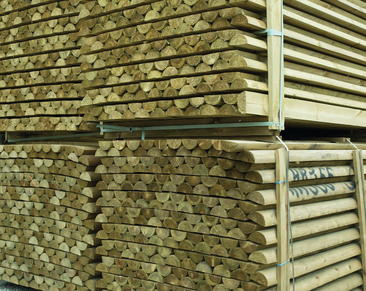 Treated Half Round Machine Rails 3.66m x 100mm – East Ferry Timber